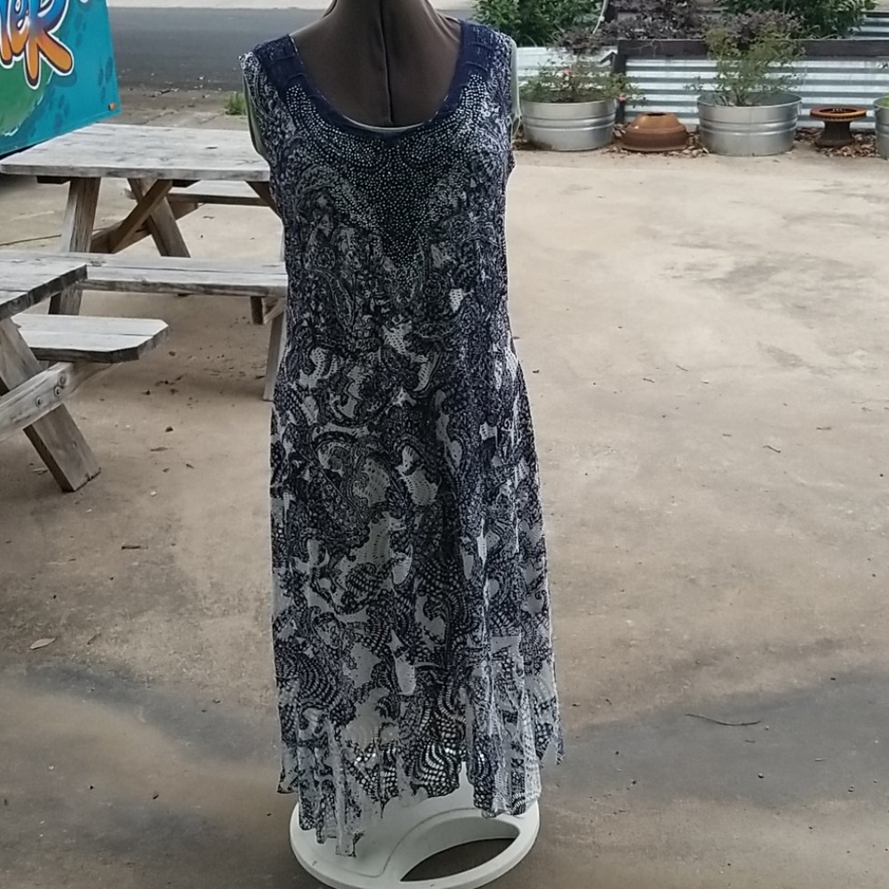 Rebano sleeveless dress with rhinestones